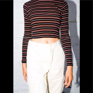 Brandy Melville Santana Top Striped Long Sleeve OS